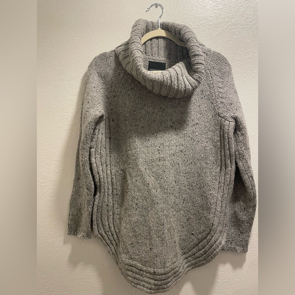 Cynthia Rowley Heathered Gray Cowl Neck Sweater